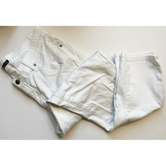 Eileen Fisher • White Denim Slim Leg Jeans - Picture 1 of 6